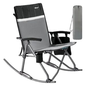 Portable Folding Rocking Chair with Grey and Black Color Options for Camping and Outdoor