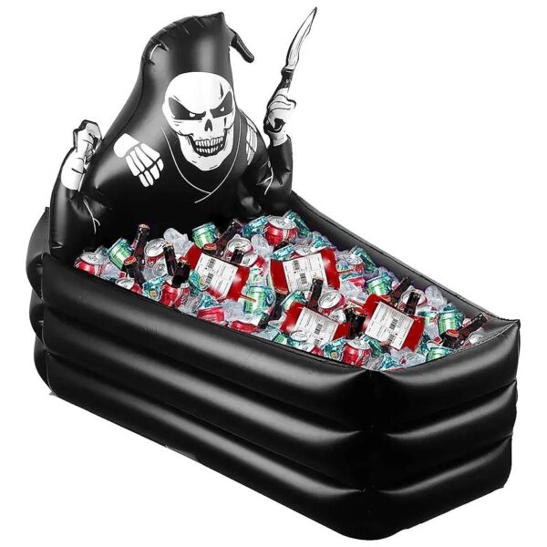 Portable Halloween Party Supplies 44 Inch Inflatable Drink Cooler Black PVC