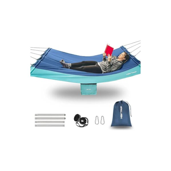 Portable Outdoor Hammock with Side Pockets for Travel and Camping