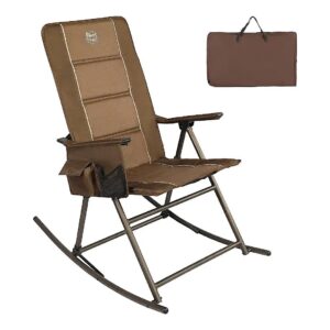 Portable Outdoor Rocker Chair with Heavy Duty Supports and 28-Inch High Backrest