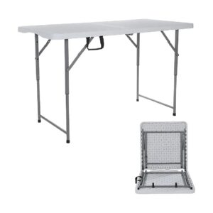 Portable Picnic Table Fold in Half with Handle for Camping BBQ or Kitchen