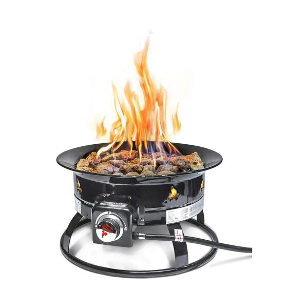 Portable Propane Gas Fire Pit for Outdoor Gatherings with 19-Inch Diameter and 58,000 BTU