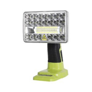 Portable Rechargeable Flood Light for Ryobi 18V Cordless Tools with 1100 LM Spotlight