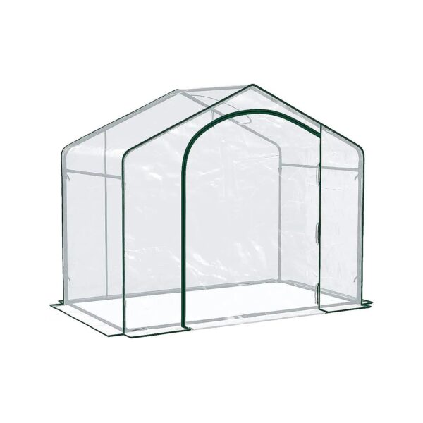 Portable Walk-in Greenhouse with Zipper Door and Vent for Flexible Gardening