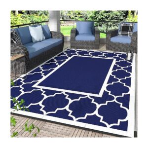 Portable Waterproof Outdoor Rug 6X9 Reversible Plastic Straw Mat For Patio Decor Beach