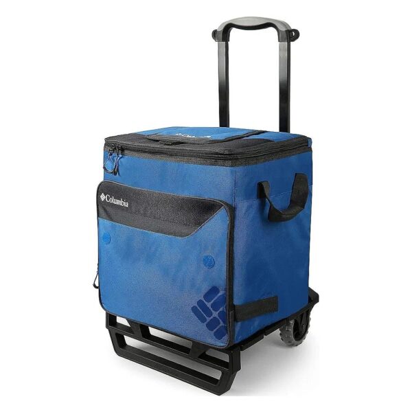 Portable Wheeled Cooler with 50 Can Capacity and Durable All-Terrain Wheels