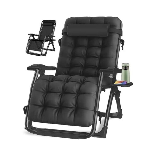 Portable and Lightweight Outdoor Lounge Chair with Detachable Soft Cushion