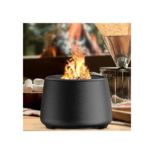 Portable and Low Maintenance Ceramic Tabletop Fire Pit for Outdoor and Indoor Convenience