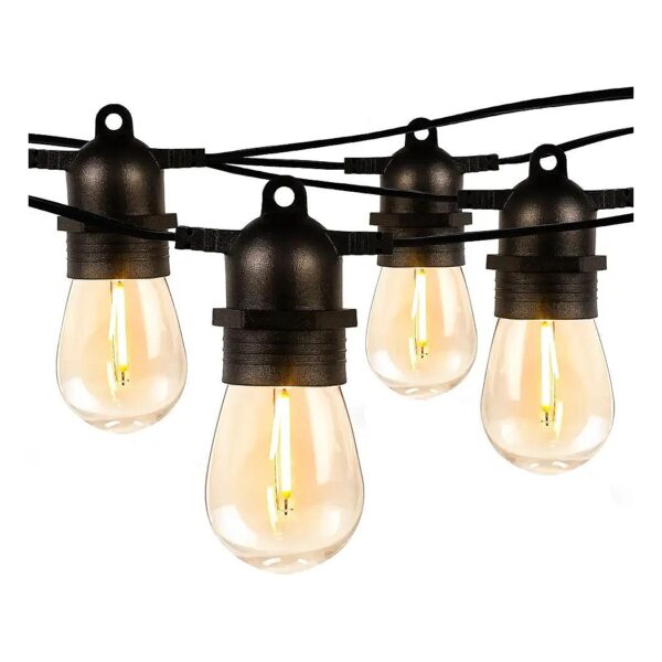 Power LED String Lights with Shatterproof Bulbs for Garden, Deck, or Pergola