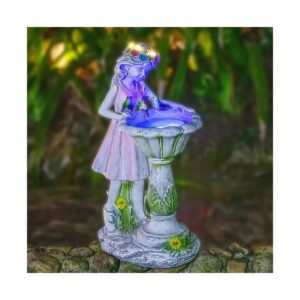 Powered LED Angel Garden Decoration with Water-Resistant Resin and LED Lighting