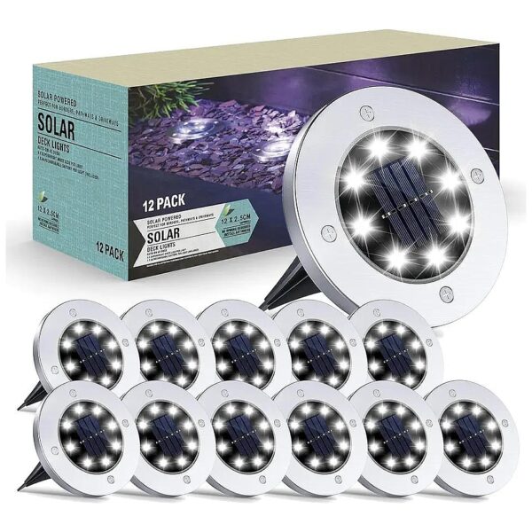 Powered Lights for Outdoor Pathways, Yards, and Decks, 12-Piece Modern LED Lighting Set