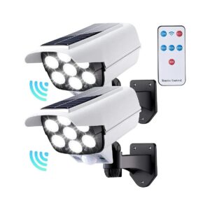 Powered Motion Sensor Floodlight with Dummy Camera and LED Spotlights for Home Security