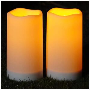 Powered Outdoor Candles with Rechargeable Batteries and Light Sensor