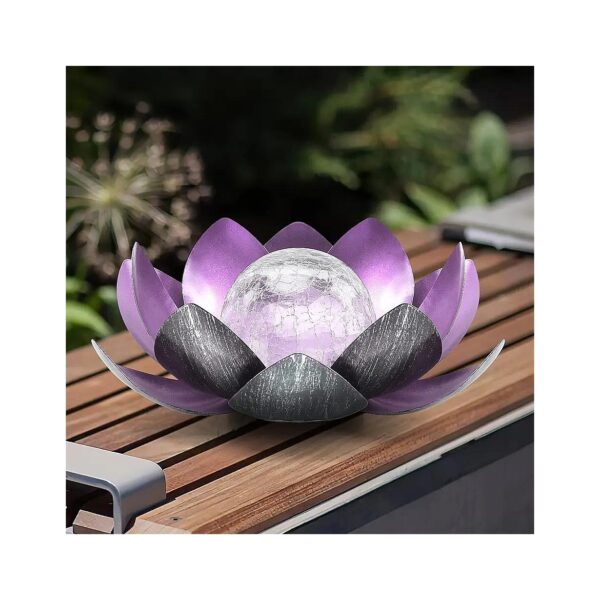 Powered Purple LED Flower Lights for Patio, Lawn, Walkway and Tabletop Decorations