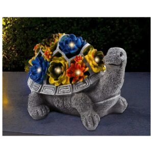 Powered Turtle Garden Decor with Intuitive Lights for Outdoor Patio Lighting