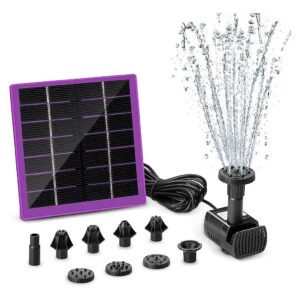 Powered Water Fountain Kit with 5W Pump for Small Ponds, Fish Tanks, and Bird Baths