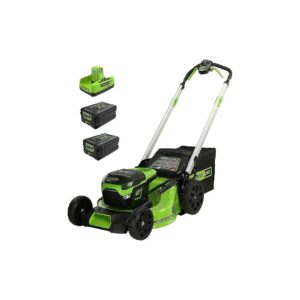 Powerful 60V Cordless Lawn Mower for Hills with LED Lights and Aluminum Handles