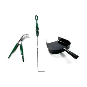 Powerful Ash Tool Set with Ash Pan, Ash Rake, and Grill Grate Lifter for Charcoal Grills