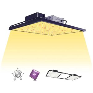 Powerful LED Grow Light for Small Spaces 3x3FT with UV and IR Diodes for Seedling and Veg