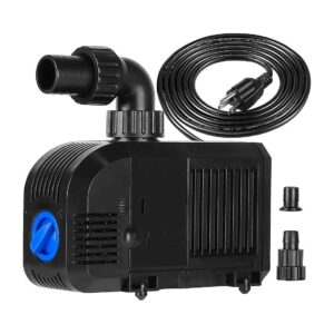 Powerful Quiet Submersible Pump for Aquariums and Hydroponics with Dry Burning Protection