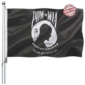 Practical 3x5 Outdoor Double Sided Pow Mia Flag with Double Stitching and Brass Grommets