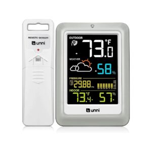 Precision Temperature Humidity Gauge with 330ft Sensor Range and Adjustable Backlight