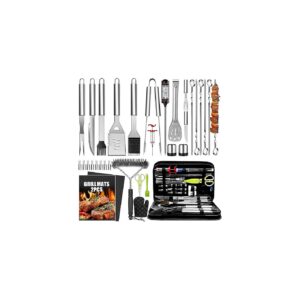 Premium 34-Piece Stainless Steel BBQ Grill Accessories Set with Carry Bag