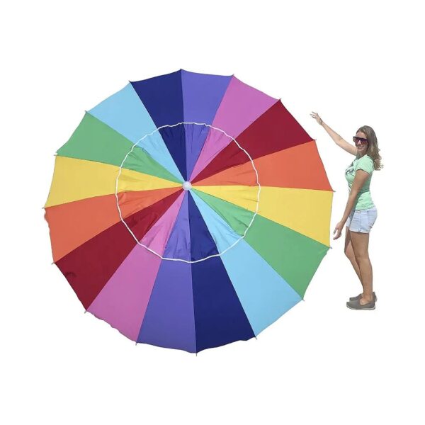 Premium 8 Foot Beach Umbrella with Soft-Touch Handle and Sturdy Aluminum Shaft