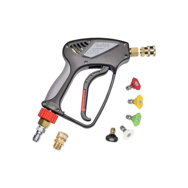 Premium Commercial Pressure Washer Short Gun with Swivel Nozzle Tips and Quick Connector