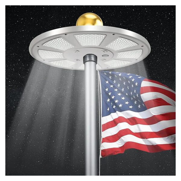 Premium Flagpole Light with Solar Power, 136 LEDs, and 10 Hour Dusk to Dawn Auto On/Off