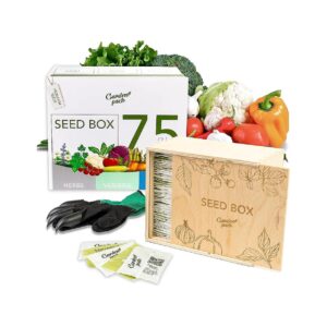 Premium Grow Your Own Kit with 75 Varieties of Seeds for Vegetables, Herbs, and Flowers