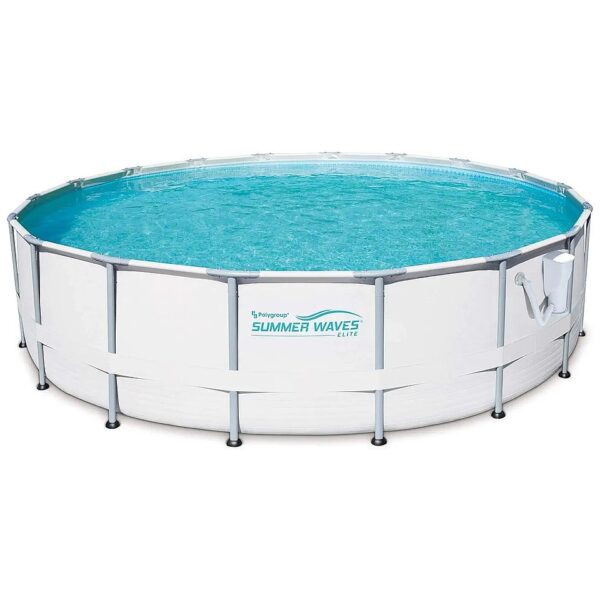 Premium Metal Frame Round Above Ground Pool Set with Filter and Pump