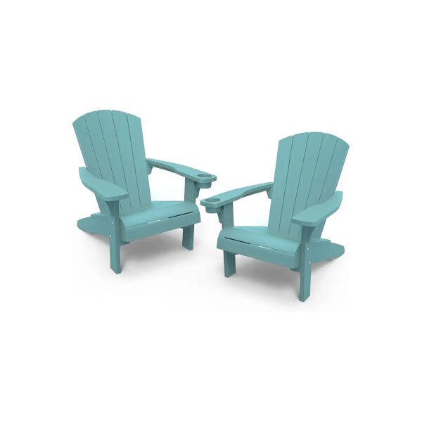 Premium Polypropylene Resin Adirondack Chairs with Cup Holders for Comfortable Seating