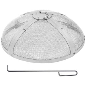 Premium Stainless Steel Round Fire Pit Screen Cover with Easy-Opening Handle