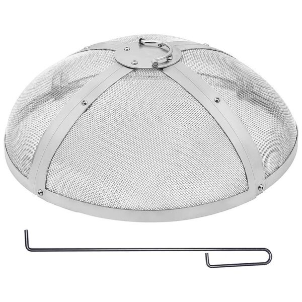 Premium Stainless Steel Round Fire Pit Screen Cover with Easy-Opening Handle