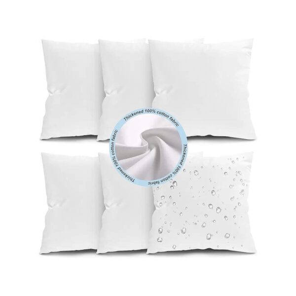 Premium Waterproof Decoration Square Throw Pillow Inserts Set of 6 for Outdoor Indoor Use