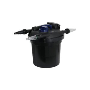 Pressurized Pond Filter with Backflush Cleaning System and UV Clarifier