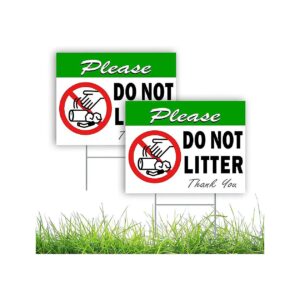 Private Property No Dumping Signs 2 Pack Sturdy Coroplast Outdoor Water Resistant