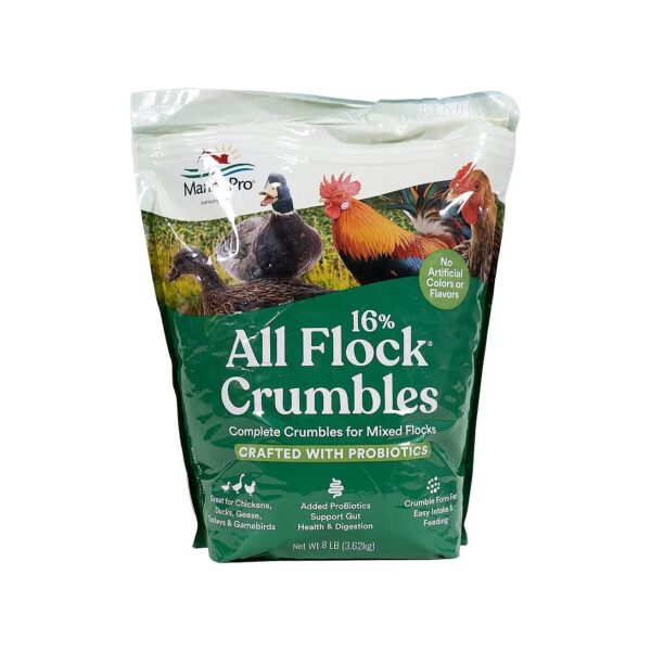 Probiotic Enhanced Flock Crumbles for Mixed Flocks with No Artificial Colors or Flavors