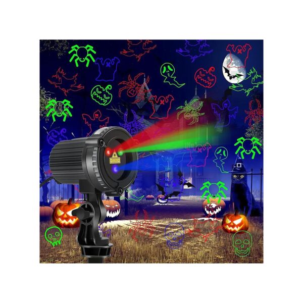 Projection Halloween Light with 7 Colors and 20 Dynamic Patterns for Indoor Outdoor Use