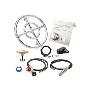 Propane Fire Pit Ring Kit with Spark Ignition, Control Knob, and Hose Installation Kit