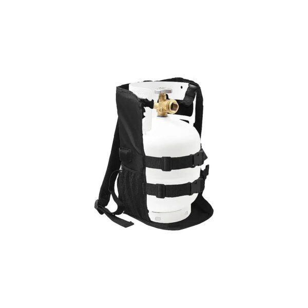 Propane Tank Carrier Backpack with Leather Construction and Padded Shoulder Straps