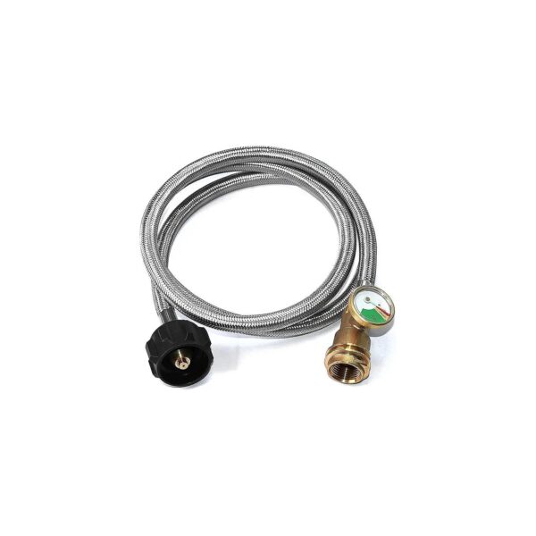 Propane Tank Extension Hose with Gauge for Gas Grills and Heaters