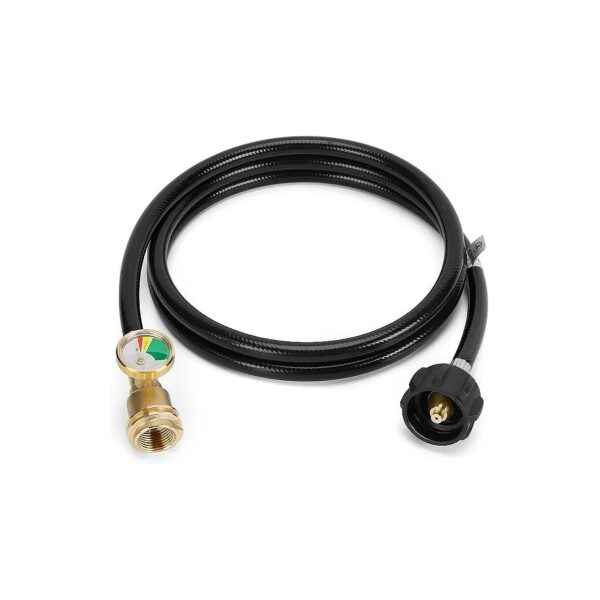 Propane Tank Extension Hose with Gauge for Gas Grills and Heaters