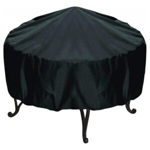 Protective Fire Pit Cover 30 x 20 Inch Round Shape 1MM Thick PVC Vinyl Black Color