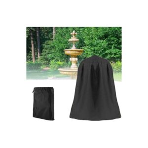 Protective Fountain Dust Cover for Winter Patio Water Fountains 48" x 68" Black