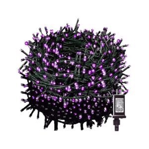 Purple LED Christmas Lights 66FT Outdoor String Lights with 8 Modes and Memory Function