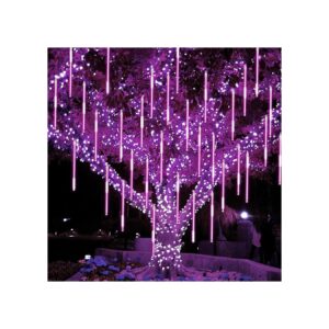 Purple LED Meteor Shower Rain Lights 288 LEDs Waterproof Outdoor Indoor Party Decorations