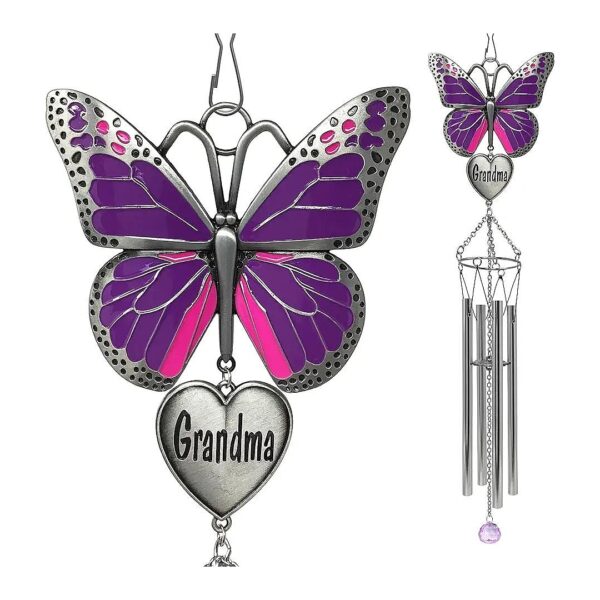 Purple Metal Wind Chimes, Gift for Grandparents