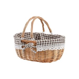 Purpose Wicker Picnic Basket with Double Folding Handles and Gift-Ready Design